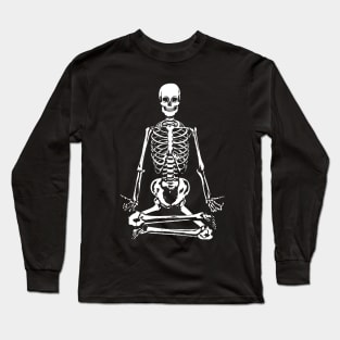 Meditating Skeleton Long Sleeve T-Shirt